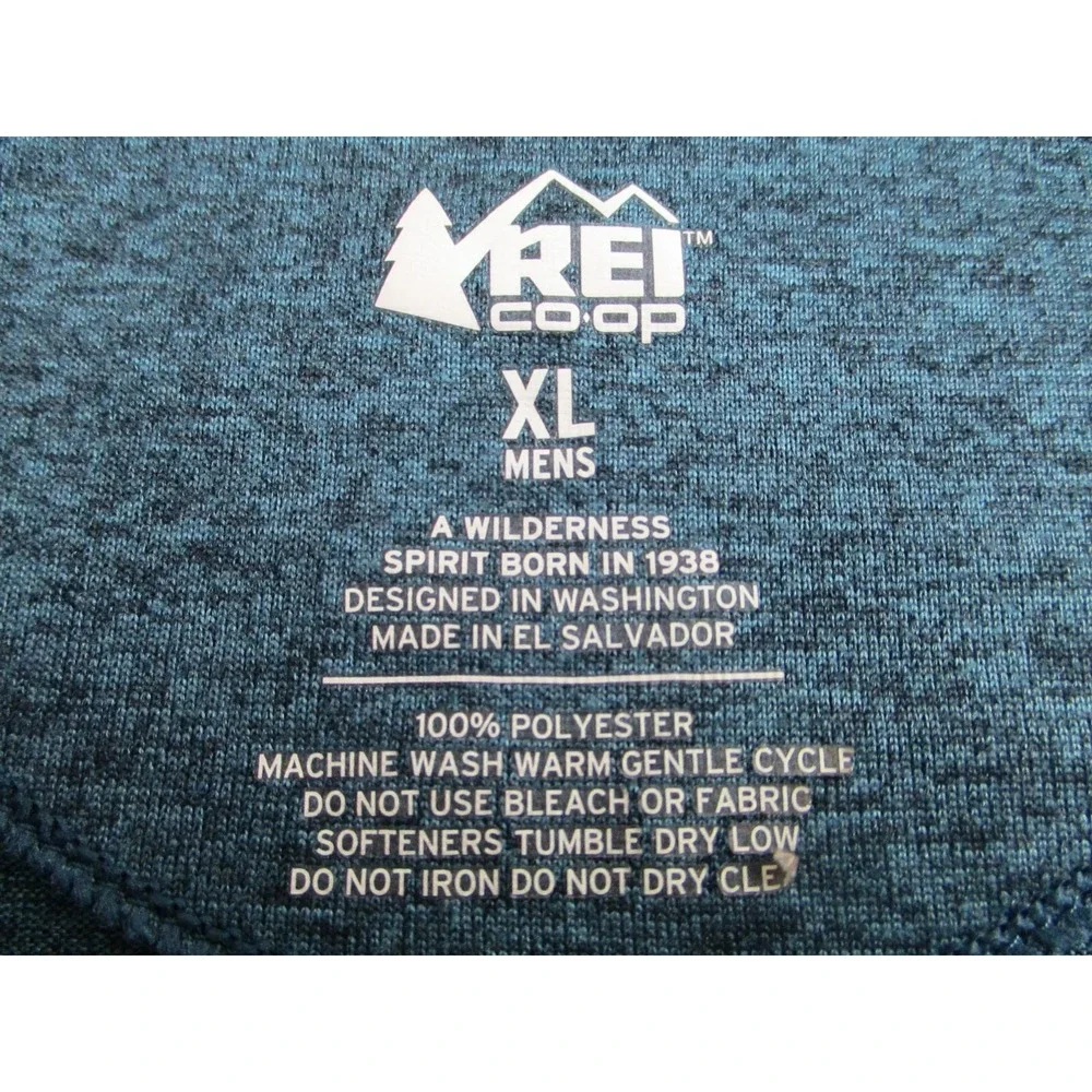 REI Coop Sweater‎ Mens XL 1/2 Zip Pullover Hiking Green Stretch Active Light